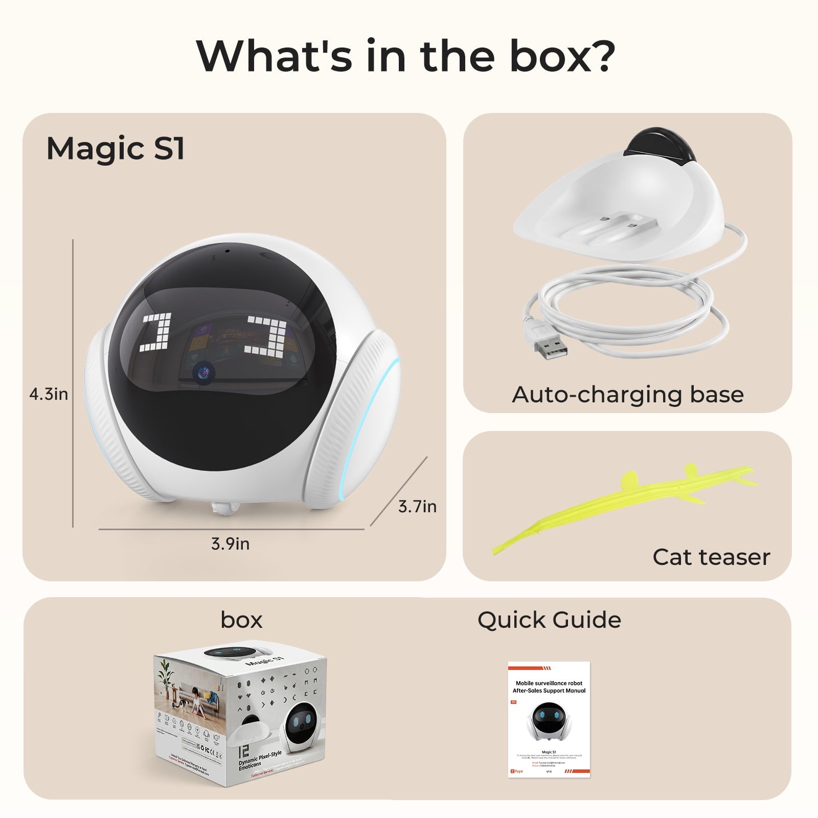 VividEye 2K Pet Camera Robot with AI, Movable Indoor WiFi Cam, Whole-Home Auto Patrol, Auto-Recharge, 360° Pet Finder, 2-Way Audio, Bark & Sound Alerts for Dogs and Cats